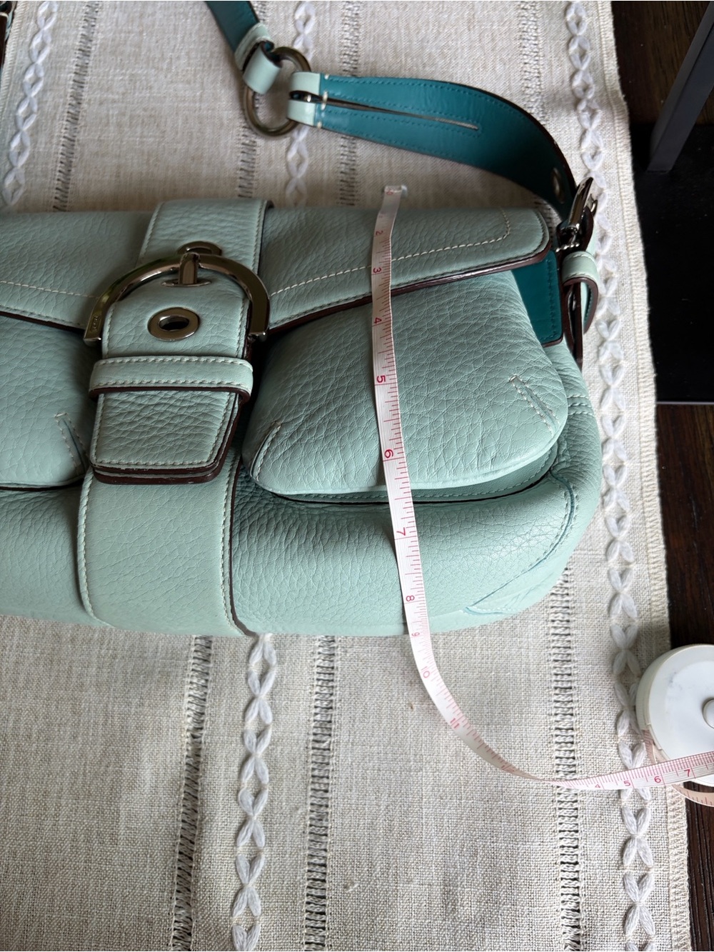 VINTAGE Coach Tiffany Blue flap bag #3000 - Picture 14 of 15